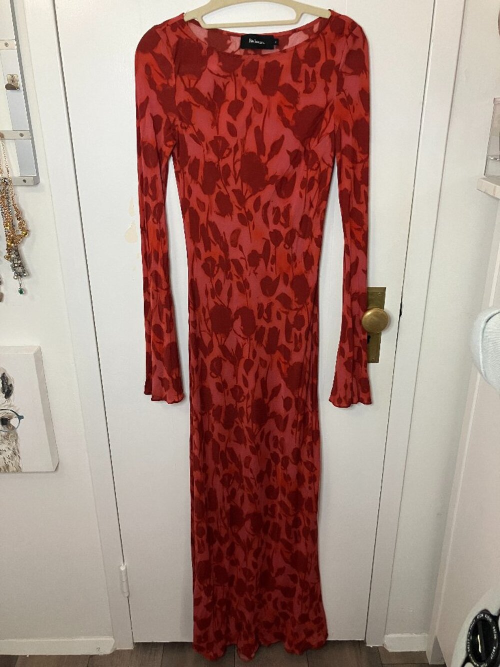 Realisation Havana The Gia Red Silk Printed Maxi Dress Luxury Chic Whimsy